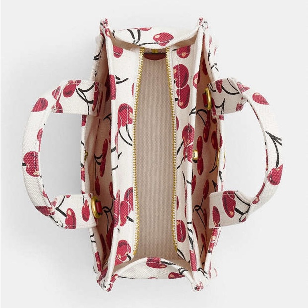 Coach Cargo Tote Bag 26 With Cherry Print - Picture 13 of 14